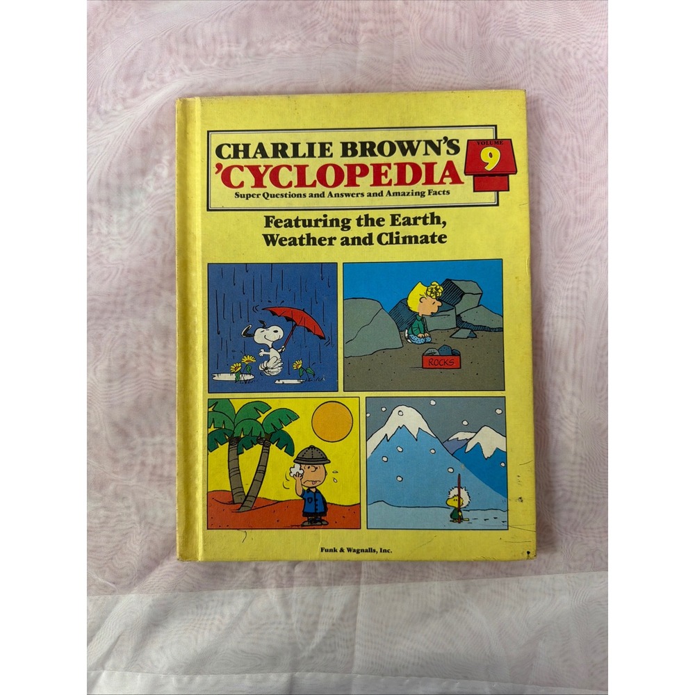 Vintage 1980 Charlie Brown's Cyclopedia Vol 9 Earth Weather Climate Peanuts Book